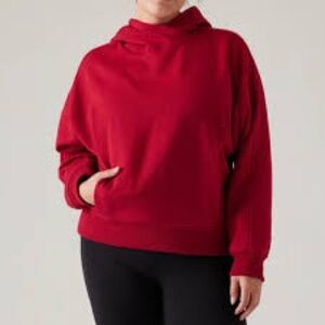 Athleta Vibrant Red Pullover Cozy Karma